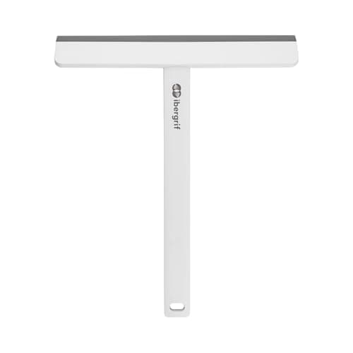 Ibergrif M34102 Escobilla de Goma, Limpiacristales de Ducha, Rasqueta Mampara, para Ventanas y Puertas de Cristal en Baños, Coches y Oficinas, Blanco