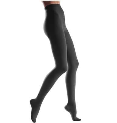 Lauma Medical , 23-32 mmHg Mallas de compresión Clase 2 con puntera cerrada, varices, hinchazón frecuente en piernas, dolor en pantorrillas y pies (Largo, talla M, negro) AT404-2D-9999