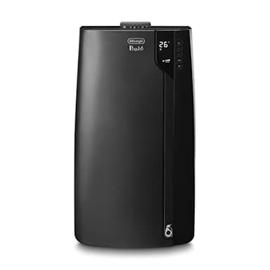 De'Longhi Pingüino PACEX130 Silent Aire Acondicionado Portátil Silencioso con Tecnología Eco Real Feel, Interfaz Digital, Función Deshumidificadora, 3,3 kW, 65 dB, Plástico, Negro