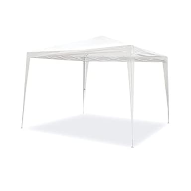 SMARTSUN Carpa Plegable 3x3m Javea Blanca Impermeable - Jardín Playa Campo Terraza - Bolsa de Transporte, Piquetas y Vientos