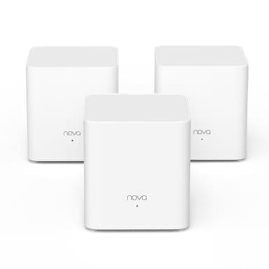 Tenda Nova Mesh MX3 (3-Pack) - Router Mesh WiFi 6 AX1500, WiFi Mesh de Doble Banda 2,4 GHz/5 GHz, Cobertura hasta 270㎡ y Conecta Más de 50 Dispositivos, Funciona con Alexa, MU-MIMO, OFDMA