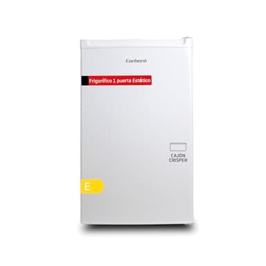 Corberó - Frigorífico 1 Puerta | Capacidad Total 80L | CF1PM8024 | Congelador 12L | Color Blanco | Crisper | Descongelación Manual | 4 Estrellas | Estantes de Cristal | 41 Db | Energía E, Plateado