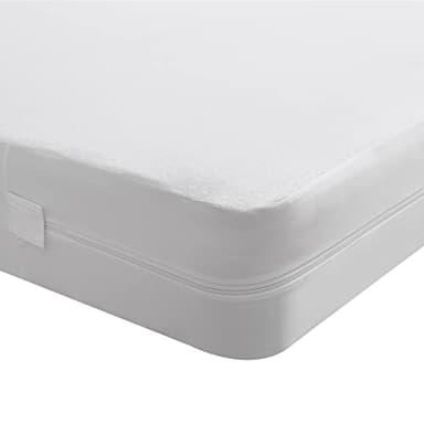 Beedsooth Funda de Colchón Impermeable con Cremallera 135x190 cm - Lavable, Antialérgica, Antiácaros, Protección contra Chinches, Algodón, Altura 20 cm - Blanco