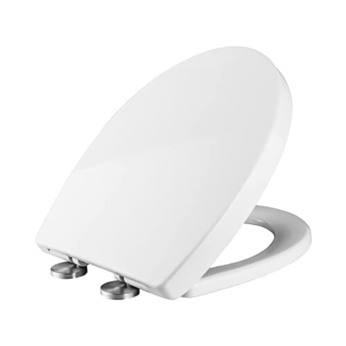 Ibergrif M41002 Tapa wc, Asiento de Inodoro de Cierre Suave en Forma de O con Liberación Rápida para una Fácil Limpieza, Blanco