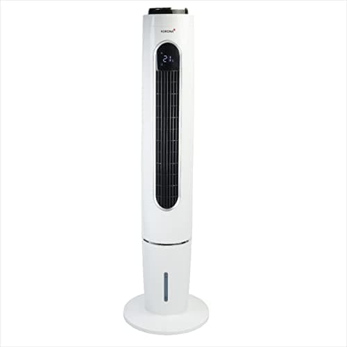 Korona 81503 - Enfriador evaporativo 4 en 1 | Aire acondicionado sin tubo de escape, ventilador de torre, purificador de aire, humidificador | Incluye 4 paquetes de refrigeración para refrigeración