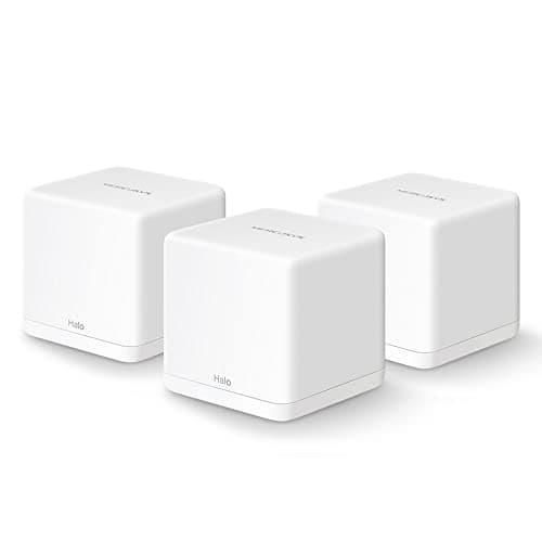 MERCUSYS Halo H30G(3-Pack) - AC1300 Sistema Wi-Fi Mesh para Todo el hogar, 2 Puertos gigabit 10/100/1000mbps, Cobertura hasta 320m2, Fácil Configuración con App