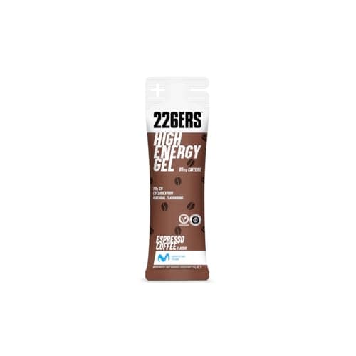 226ERS High Energy Gels | Geles Energéticos con 50g de Ciclodextrina como Hidrato y 80 mg de Cafeína, Vegano, Café Expresso - 1 Gel