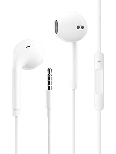 Auriculares con cable,Auriculares In Ear, Auriculares con Micrófono y Cable, Reducción Ruido Sonido Estéreo Control de Volumen,Micrófono Universal para Todos los Dispositivos de Auriculares de 3.5mm