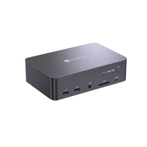 AV Access KVM Switch Dock 2 Monitors 2 Laptops, 4K KVM Switch Dual Monitor, 2 USB-C MST Ports, 60W PD for Each PC, 1G Ethernet, EDID Emulation, 2K@144Hz, 1080P@240Hz, Ideal for Home Office & Gaming