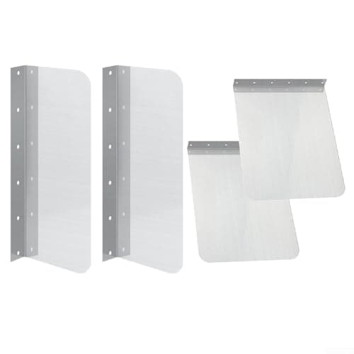 Elegante protector contra salpicaduras de pared de acero inoxidable, paquete de dos unidades (grande)