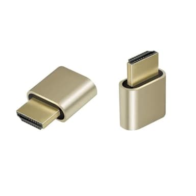 ADWITS 2-Pack 4K 2K 1080P 30Hz a 60Hz Compatible HDMI Display Emulator DDC EDID Adaptador de Monitor de Fantasma sin Cabeza Dummy Plug, Nueva versión más Alta 4096x2160 @ 60Hz - Color Dorado