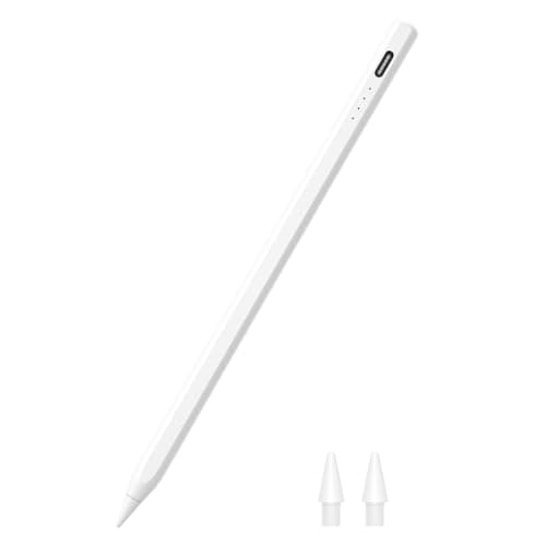HJCE Lápiz para iPad(2018-2025),Carga rápida,con rechazo de la Palma de la Mano, sensibilidad a la inclinación,Compatible con iPad(A16 11th/10/9/8/7/6),Air(3/4/5/M2/M3),Mini(5/6/7),Pro 12.9/11/13''