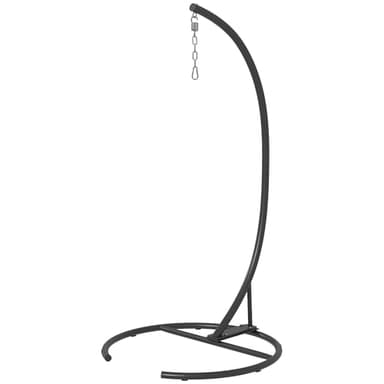 Outsunny Soporte para Silla Colgante de Huevos Marco de Silla de Colgante de Acero Soporte para Silla Columpio con Base Estable Carga 150 kg para Interior y Exterior Ø102x195 cm Negro
