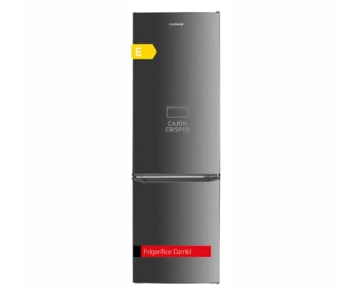 Corberó - Frigorífico Combi Estático 262L | CCH1824EX | Color Inox | Luz LED | Crisper | Estantes de Cristal | Hueveras | Cubiteras | 40 Db | Eficiencia Energética E, Plateado