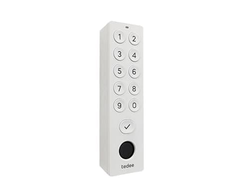 tedee Keypad PRO, Abre la Puerta con la Huella Digital o con un código de Forma rápida y cómoda, hasta 100 PIN y 100 huellas dactilares, Accesorio tedee Smart Lock, Bluetooth (Blanco)