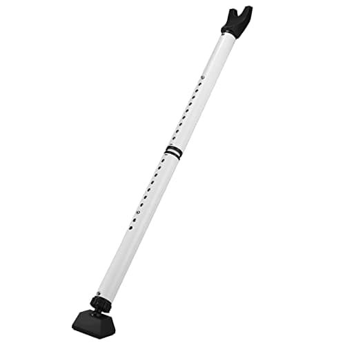 eSynic Barra de Seguridad Ajustable para Puertas de 3 Etapas (84-113 cm) Barra Antirrobo para Puerta Estándar y Corredera de Hasta 250 kg Soporte Telescópico Antideslizante para Puertas Ventanas,etc