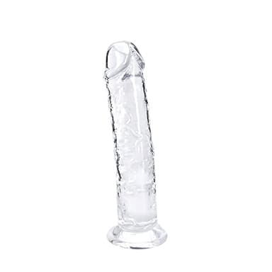 Consolador realistas pequeño de 18 cm, suave y realista, fabricado con gelatina transparente. Equipado con una fuerte ventosa, ideal para mujeres, hombres y gays.