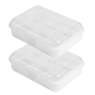 Lunaanda 2 Piezas Envase Huevos, Hueveras para Frigorifico Hueveras de Plastico Contenedor de Huevos Caja de Almacenamiento de Huevos para Camping Picnic Viaje Refrigerador al Aire Libre (6 Rejillas)