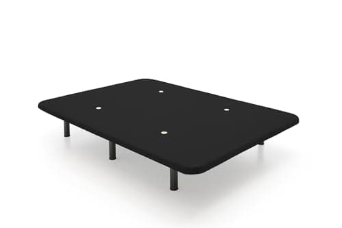 HOGAR24 ES - Base Tapizada Reforzada 3D con Estructura Extra Firme, Barras de Refuerzo Internas y 6 Patas Metálicas Roscadas de 26 cms, Medidas 150x190 cm, Color Negro