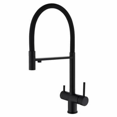 XJTNLB Grifo Osmosis 3 Vias Extraible Grifo Osmosis Cocina Grifos Cocina Fregadero Doble Asa Grifo de Cocina Doble Salida de Agua Grifos Osmosis Grifo 3 en 1 Osmosis Negro