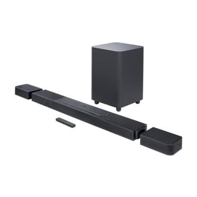 JBL Barra de sonido 1300 con altavoces envolventes desmontables, 1700 W, Wi-Fi integrado, sonido envolvente 3D, MultiBeamTM, Dolby Atmos y DTS X, en negro, Enchufe EU (tipo C)