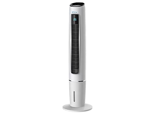 Climatizador evaporativo de muy bajo consumo en forma de torre