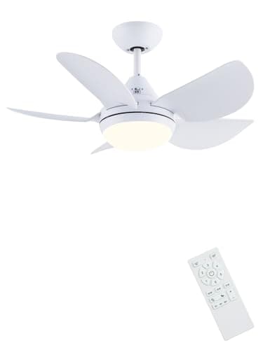 Newday ND-30-1086WT Ventilador de Techo con Luz y Control Remoto Silencioso, Ventilador techo con luz Blanco