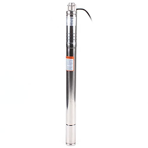 Bomba de Pozo Profundo 2" Bomba de Agua Sumergible de Acero Inoxidable 370 W, máx. 1000 L/h, profundidad de onda profunda, con cable de 15 m, altura de extracción máxima de 55 m