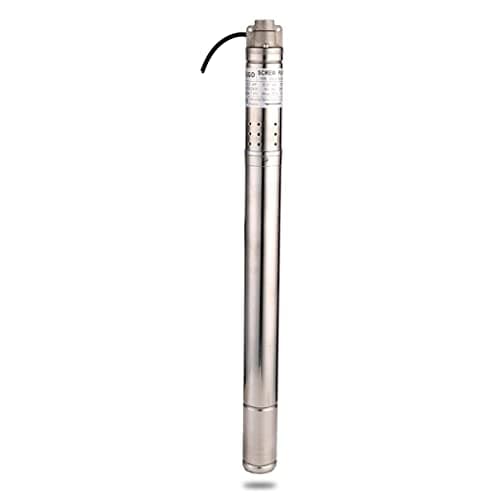 ZYIY 0.37Kw 0.5HP Pozo Sumergible Bomba de Tornillo Flujo máximo 1000L/H Altura máxima de transporte 50m Salida de ½" 2" de diámetro con cable de 49,2 pies para agricultura de jardín industrial
