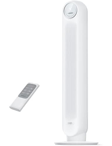 Dreo Ventilador de torre Nomad One con mando a distancia, silencioso de 7,3 m/s de velocidad, oscilante de 90° con 4 velocidades, 4 modos, temporizador de 8 horas, ventilador de pie