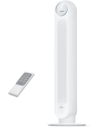 Dreo Ventilador de torre Nomad One con mando a distancia, silencioso de 7,3 m/s de velocidad, oscilante de 90° con 4 velocidades, 4 modos, temporizador de 8 horas, ventilador de pie