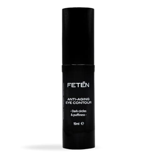 FETĒN Contorno de Ojos para Hombre - Crema Antiojeras para Ojeras Oscuras y Bolsas Efecto Inmediato, Sérum Antiarrugas con Vitamina C Anti Párpados Caídos, Tratamiento Despigmentante y Reafirmante