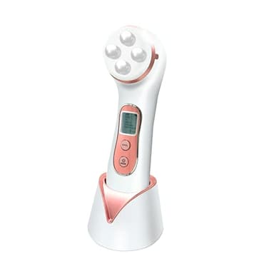 OLITY Masajeador de belleza por Ultrasonidos, 5 en 1 RF Radiofrecuencia LED Facial Instrumento anti-edad Rejuvenecimiento de la piel/Anti-arrugas/Apriete de la Piel/Limpieza facial