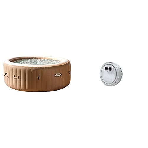 Intex 28428Ex - SPA Hinchable Burbujas 6 Personas, 1098 litros + 28503 - Lámpara Eléctrica SPA Burbujas 5 Colores