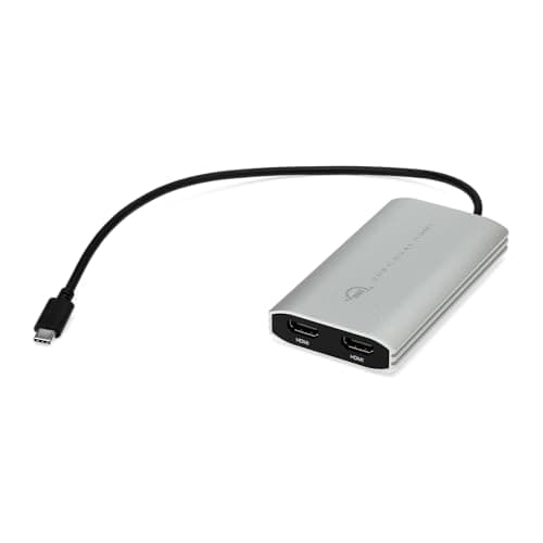 OWC Adaptador de pantalla USB-C dual HDMI 4K con DisplayLink, para Mac Apple Silicon M1 y M2 u otros Mac o PC con USB-C o Thunderbolt