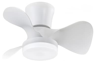 Ventilador de techo con luz LED 18W, motor DC 30W silencioso, ahorro energia y gran volumen de air, mando a distancia para cocina, dormitorio, comedor, patio Modos (Invierno/Verano) (Blanco)