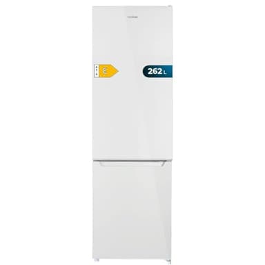 Cecotec Frigorífico Combi 2 Puertas de 262 Litros Bolero CoolMarket Combi 262 White E. 176 cm de Alto y 54 cm de Ancho, Bajo Consumo, LED Interior, Bandejas de Cristal y Control Electrónico