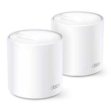 TP-Link DECO X20(2-Pack) - Sistema WiFi 6 Mesh, AX1800 Doble hasta 370 m2, 2 x Puertos Gigabit, MU-MIMO, OFDMA, Seguridad WPA3, Modo Router / Punto Acceso, Compatible con Alexa