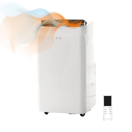 EVVO Aire Acondicionado Portatil Frío y Calor, Clase A, 12.000 BTU, Control Remoto y Temporizador 24h, 4 en 1, Deshumidificador, Ventilación, Hasta 26 m2. (Modelo: CLIMA P12 Frio y Calor)
