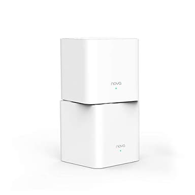 Tenda Nova MW3 (2-Pack) - AC1200 Mesh WiFi, Doble Banda, Cobertura hasta 180m², Funciona con Alexa, puertos 100/10, Mu-MIMO, Control Parental, Plug and Play, Compatible con la mayoría de proveedores