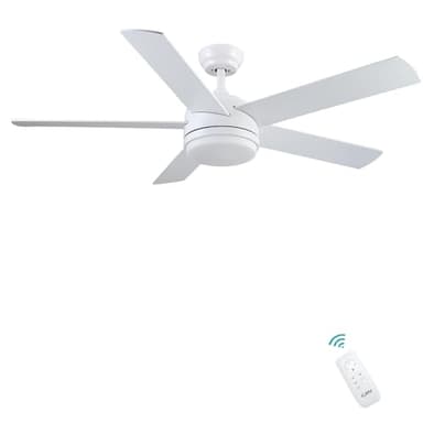 CJOY Bicolor Aspa Ventilador de Techo con Luz, 132 cm Ventiladores de Techo con Luz Silenciosos, Reversible 5 Aspas, 3000K/40000K/6500K, Temporizador, 3 Speeds