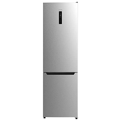 Cecotec Frigorífico Combi 2 Puertas Bolero CoolMarket Combi 322 Inox D. 322 L, Altura 185 y 60 cm de Ancho, Bajo Consumo, Motor Inverter, Sistema Multi Air Flow, Total No frost