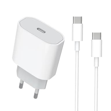 Cargador Rápido USB C 20W for iPhone 16/16 Pro/16 Pro Max/15/15 Plus, Certificado MFi Cargador y Cable Tipo C a C 3.3ft para iPad Pro/Air, USBC Rápida Cabezal Carga Enchufe Pared Adaptador Corrient