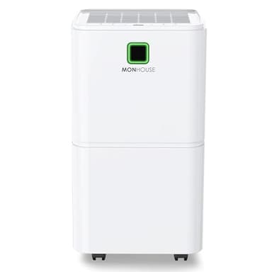 MONHOUSE Deshumidificador Digital De 12l/Dia - Modo De Reposo, Temporizador De 24 Hora - Eliminador De Moho, Humedad Y Condensacion Electrico Portatil - Absorbedor De Humedad Silencioso