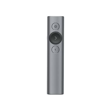 Logitech Spotlight Presentador Inalámbrico, 2.4 GHz y Bluetooth, Receptor USB, Puntero Láser Digital, Distancia de 30 Metros, Cronometro, PC/Mac/Android/iOS, Negro/Blanco