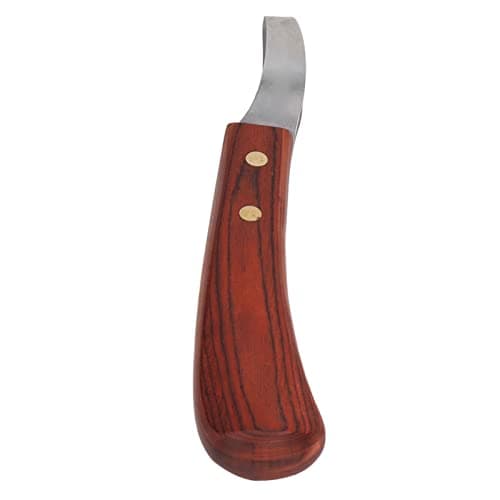 Cuchillo para Pezuñas, Herramientas para Herrador de Caballos, 19,5 cm, Súper Afilado Cuchillo para Pezuñas,Cuchillo de Corte de Pezuñas de Doble Filo con Mango de Madera, Antideslizante
