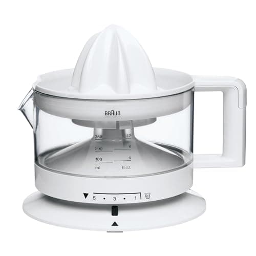 Braun TributeCollection CJ3000 WH - Exprimidor Eléctrico, 20 w, 350ml, Cantidad de Pulpa Ajustable, Apto para Lavavajillas, Blanco
