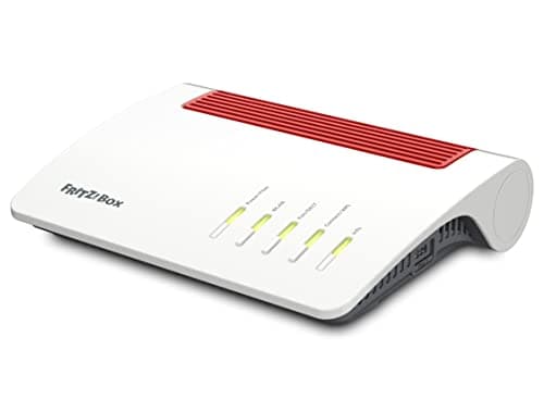 Fritz!Box 5590 Fiber (Wi-Fi 6 Módem de Fibra óptica (Wi-Fi AX), hasta 2400 Mbps (5 GHz) y 1200 Mbps (2,4 GHz), Wi-Fi Mesh, Base DECT, Puerto de 2,5 Gigabit, Blanco, Adecuado para Alemania)