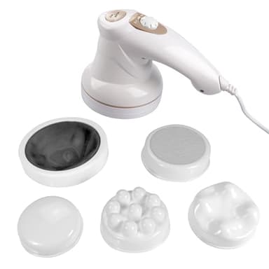 Jocca - Masajeador Corporal Anticelulítico y Descontracturante | 5 Cabezas Intercambiables | Modo Vibración | Ideal para Todo el Cuerpo | Alivio Muscular