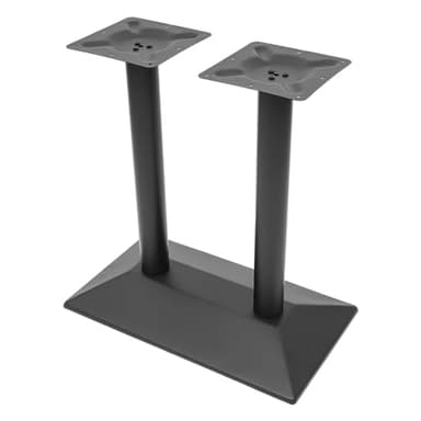 72 cm Soporte de mesa doble rectangular para escritorio, de acero inoxidable, patas de mesa de pie, base de mesa, soporte de mesa negro, soporte de mesa versátil, base de almacenamiento, base de